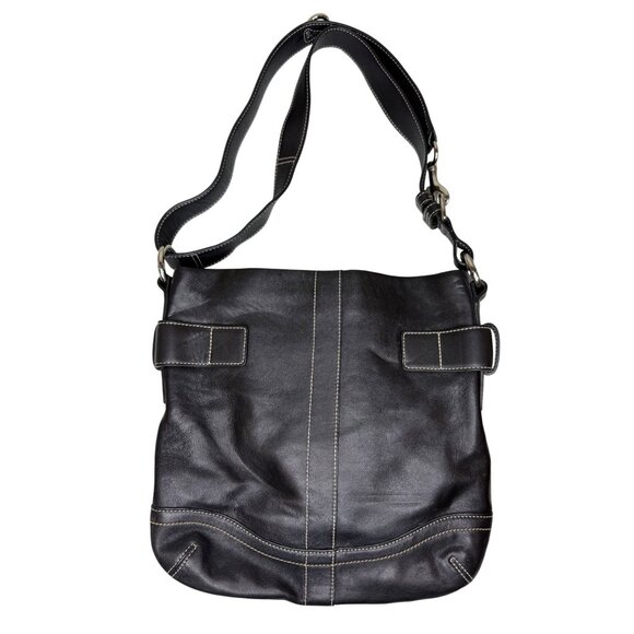 Y2K Coach Black Leather Soho Slim Duffle Shoulder Bag 1452 - Picture 3 of 9